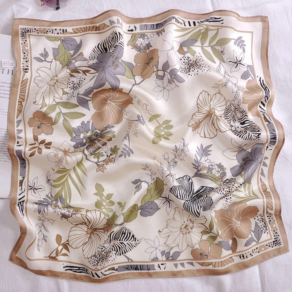 Fashion small floral print silk scarf