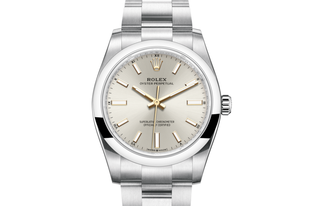 Luxury  OYSTER PERPETUAL 34 Silver .124200