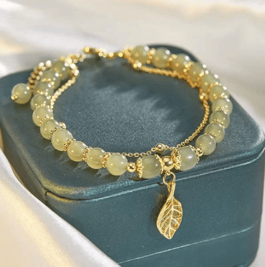 🔥Last Day Promotion 48% OFF💞hetian jade gold leaf bracelet