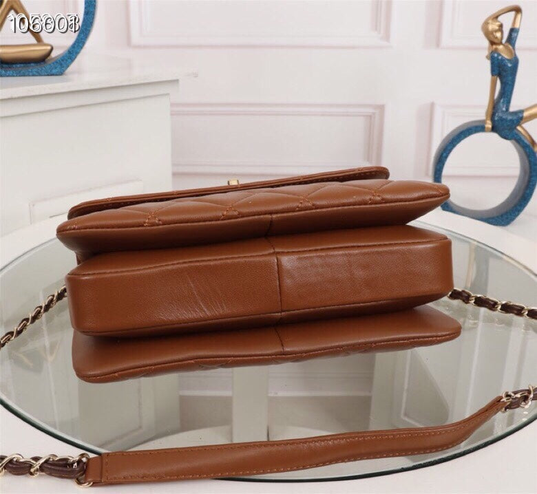 Brown Sheepskin Handbag-M92236A