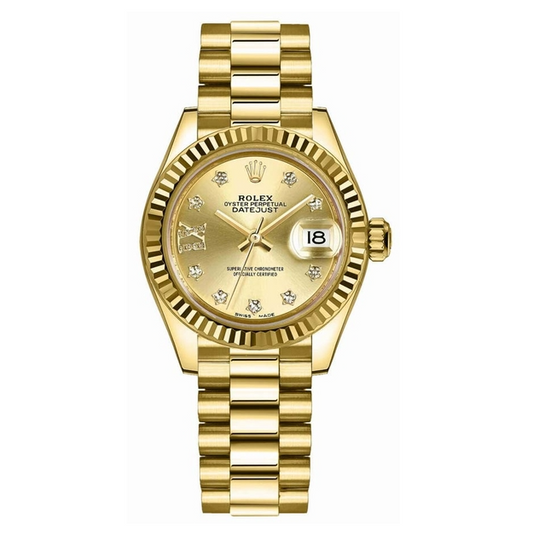 Luxury Lady-Datejust 28 Solid 18K Yellow Gold Women's Watch 279178-0013