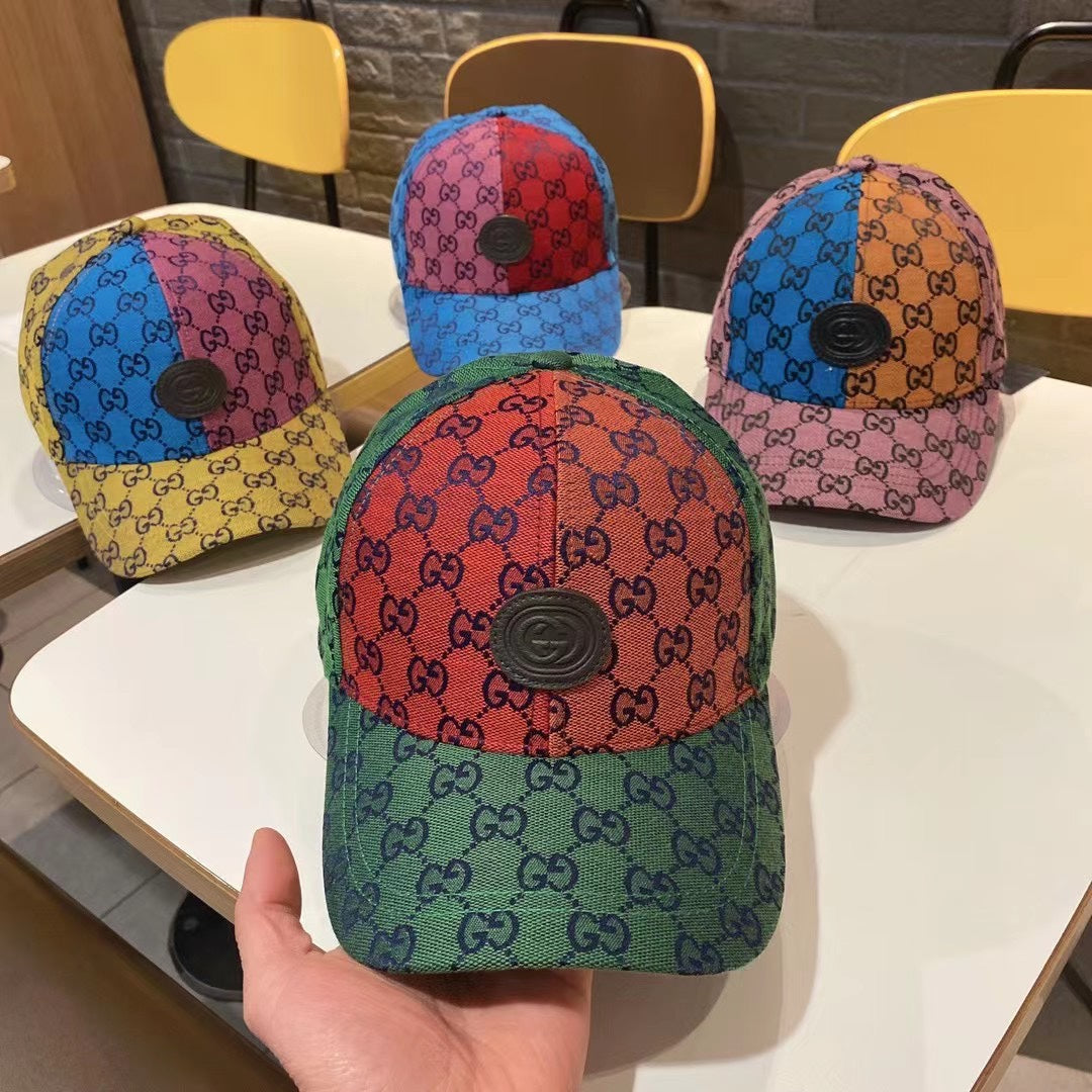 Trendy color matching printed baseball cap