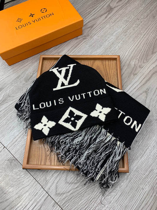 Luxury fashion wool fleece hat and scarf