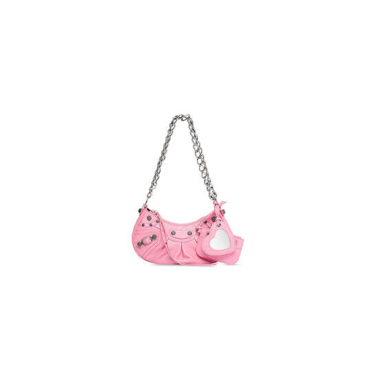 WOMEN'S LE CAGOLE XS SHOULDER BAG WITH CHAIN IN PINK