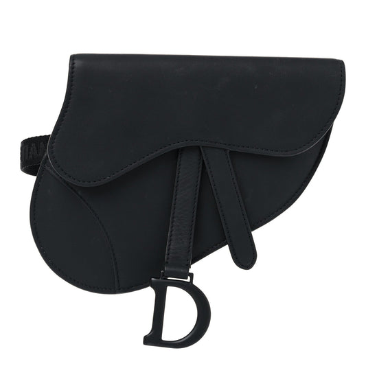 Ultra Matte Calfskin Saddle Belt Bag Black