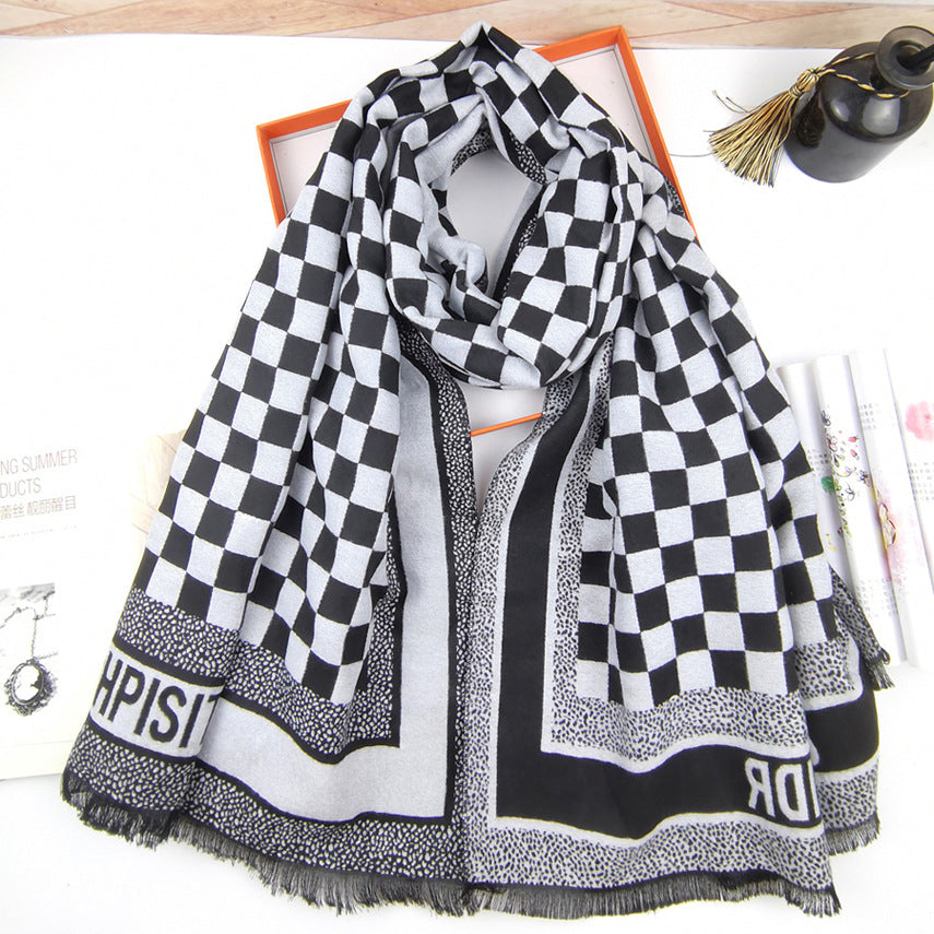 Winter cashmere FF letter scarf