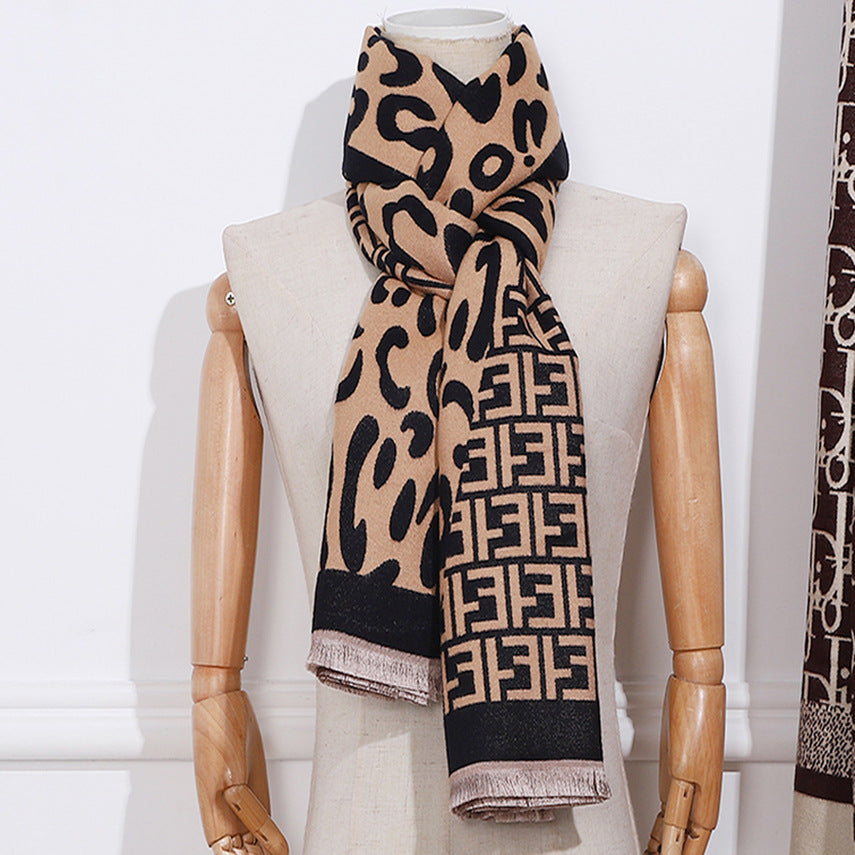 Winter cashmere FF letter scarf