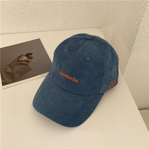 Solid color corduroy alphabet baseball cap