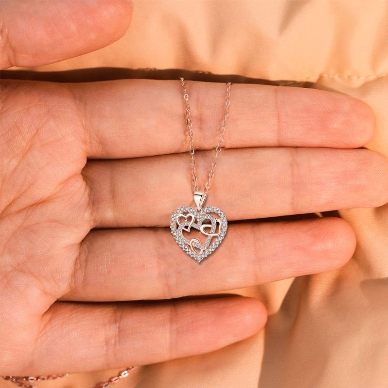 🔥 Last Day Promotion 49% OFF 🎁Interlocking Hearts Necklace - 👩‍❤️‍👩''Sisters of my soul & Friends of my heart''💕