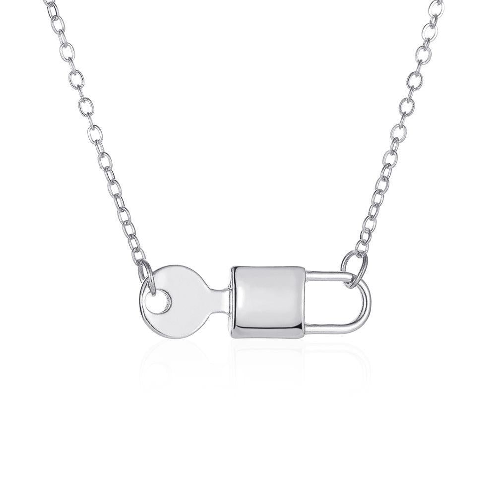 Simple Cold Wind Key Lock Pendant Necklace