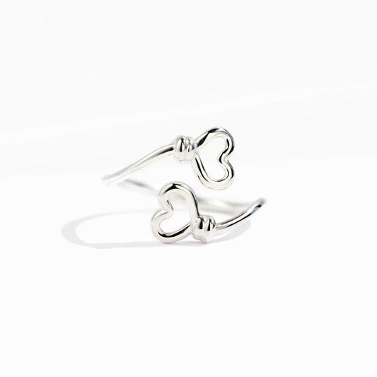 MOTHER AND DAUGHTER DOUBLE HEART RING