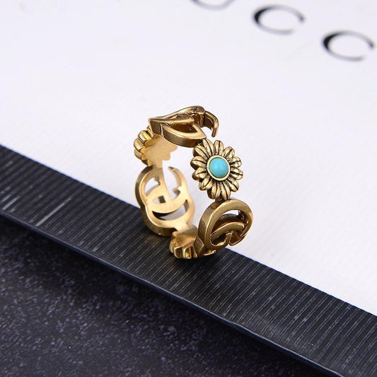 Vintage Bronze Flower Ring