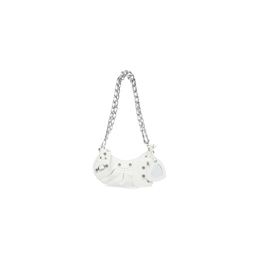 WOMEN'S LE CAGOLE XS SHOULDER BAG WITH CHAIN IN OPTIC WHITE