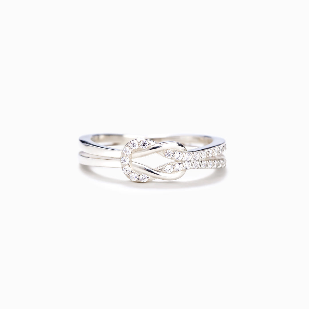 Mother & Daughter Linked Square Knot Ring