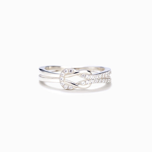 Mother & Daughter Linked Square Knot Ring