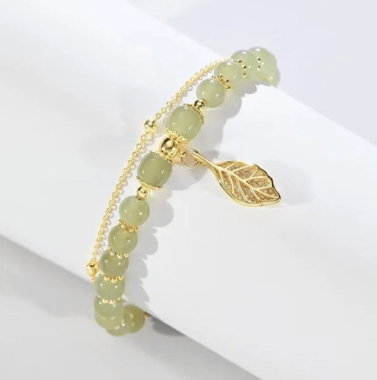 🔥Last Day Promotion 48% OFF💞hetian jade gold leaf bracelet