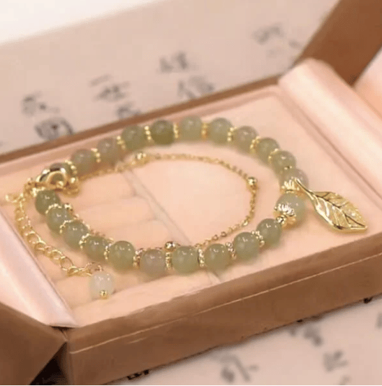 🔥Last Day Promotion 48% OFF💞hetian jade gold leaf bracelet