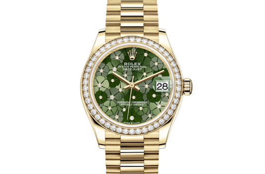 Luxury DATEJUST 31 Olive Green, Floral Motif Set With Diamonds .278288RBR