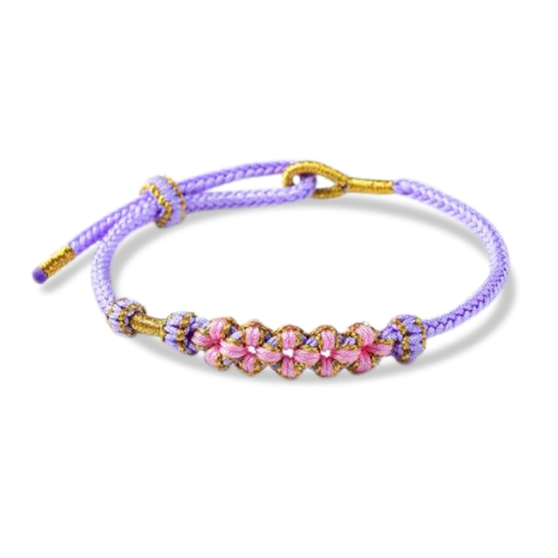 🎁Last Day 49%--For Granddaughter - 💞Grandmother And Granddaughter A Link That Can Never Be Undone Peach Blossom Knot Bracelet🌸