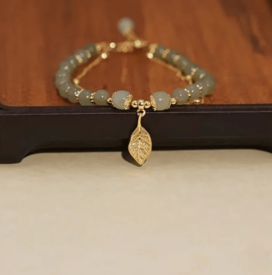 🔥Last Day Promotion 48% OFF💞hetian jade gold leaf bracelet