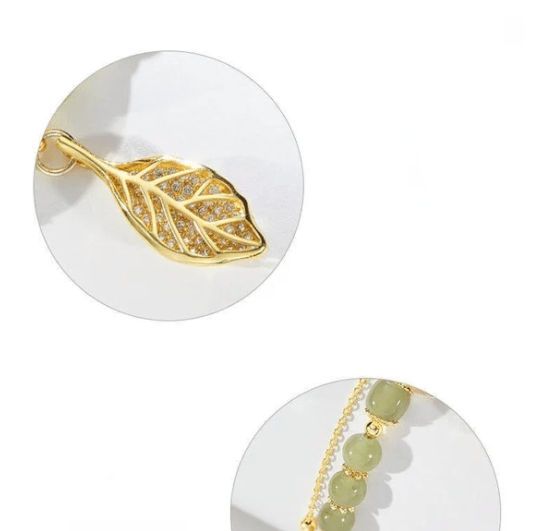 🔥Last Day Promotion 48% OFF💞hetian jade gold leaf bracelet