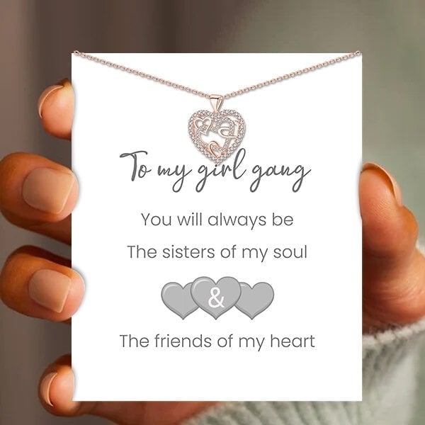 🔥 Last Day Promotion 49% OFF 🎁Interlocking Hearts Necklace - 👩‍❤️‍👩''Sisters of my soul & Friends of my heart''💕