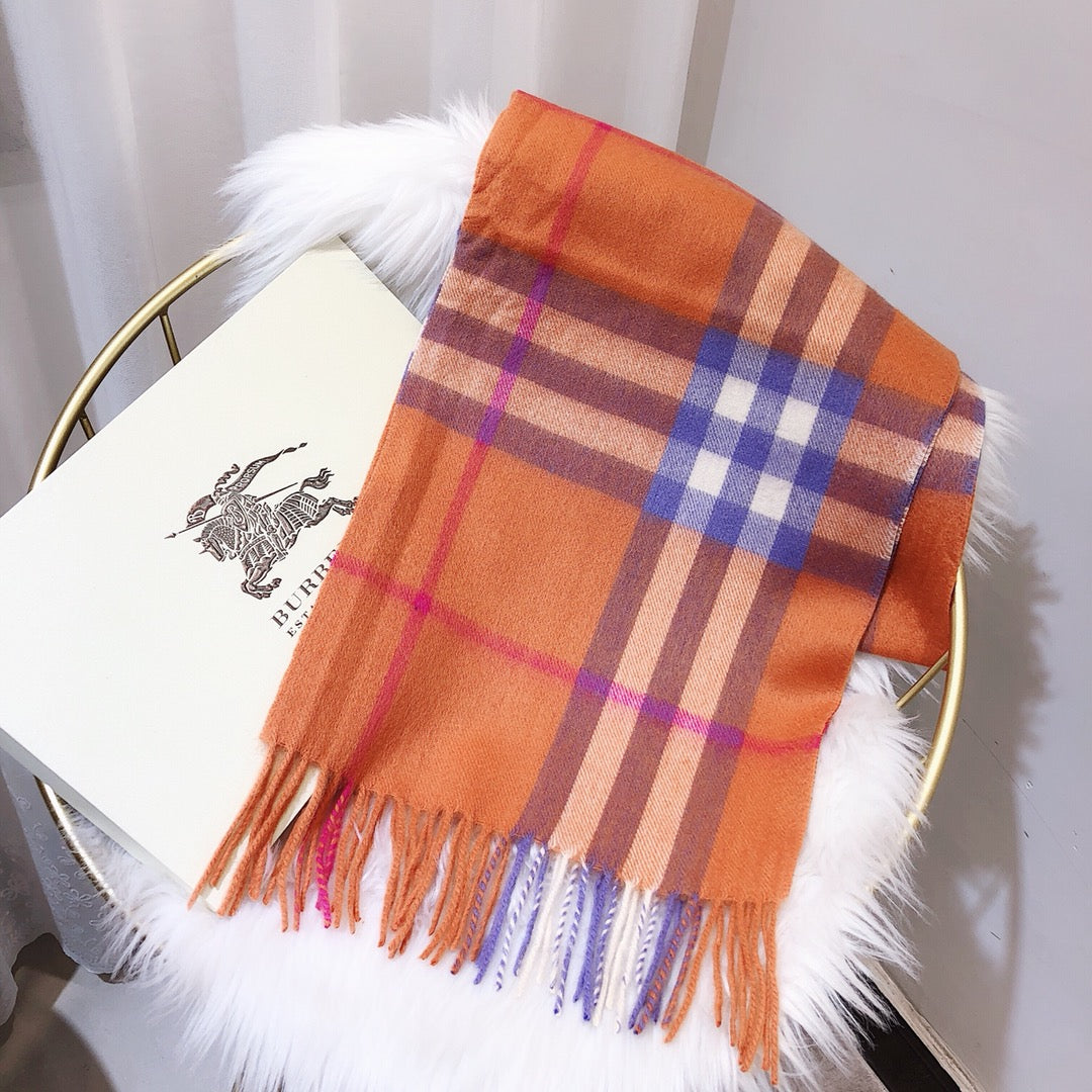 Autumn and winter scarves - Plaid tassel scarf