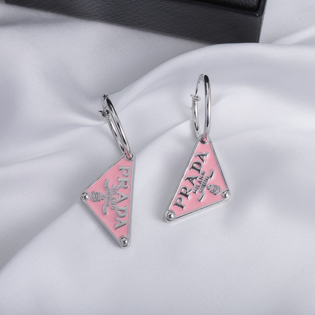 Triangle Pink Earrings