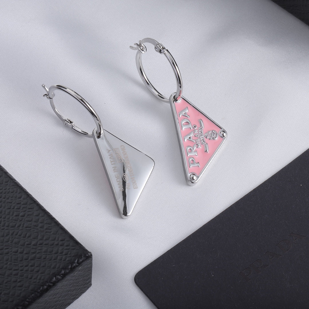 Triangle Pink Earrings