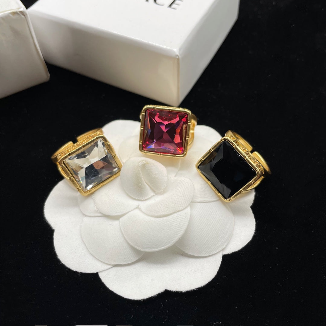 May New Products-May New-Tri-color gemstone open ring