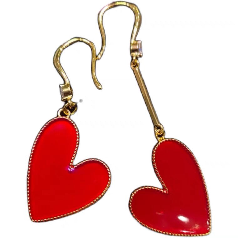 Luxury Big Red Heart Earrings