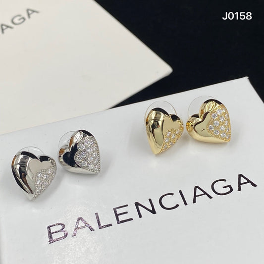 Luxury Heart Stud Earrings