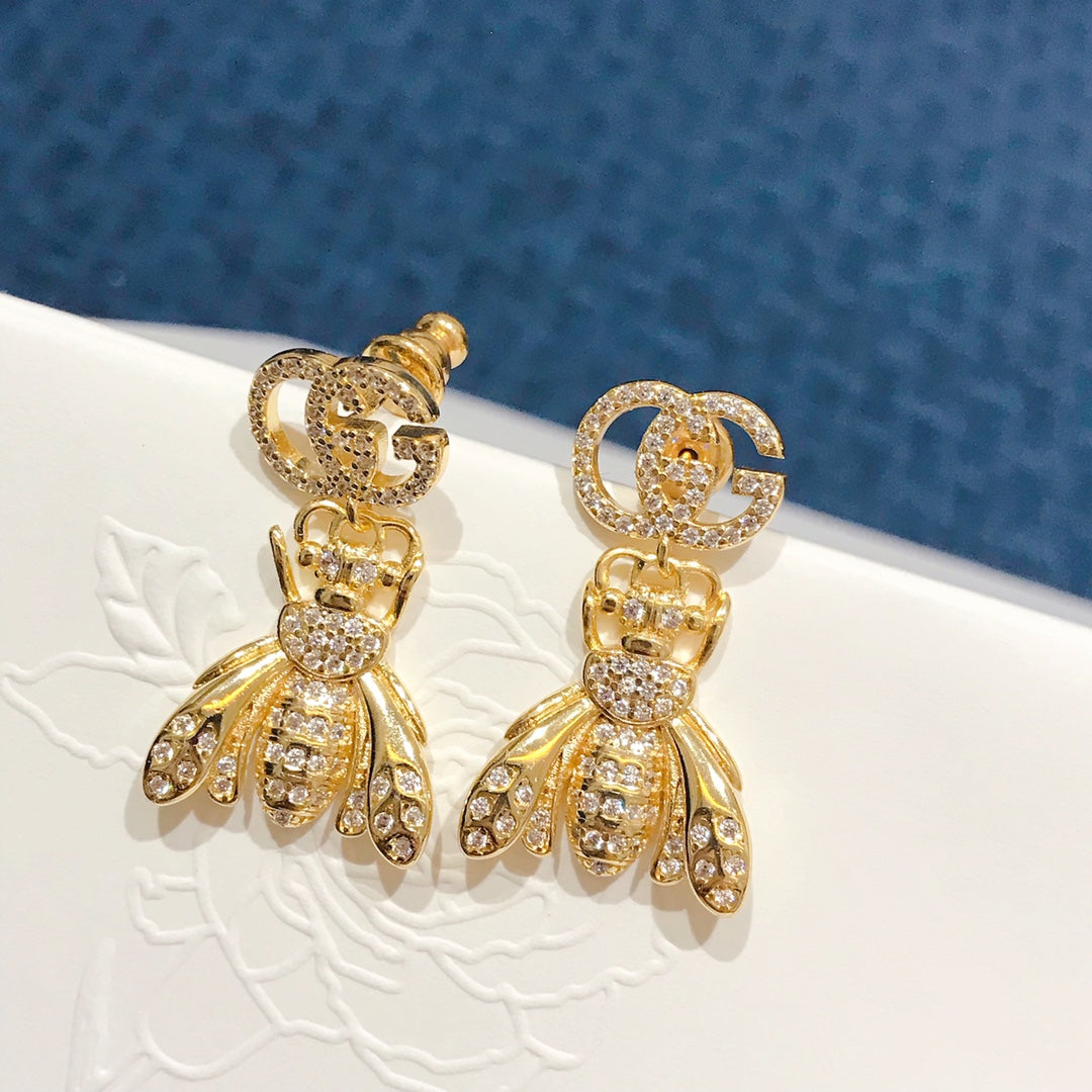 Luxury Gold Bee Earrings