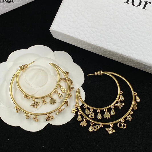 Luxury Double C Moon Earrings