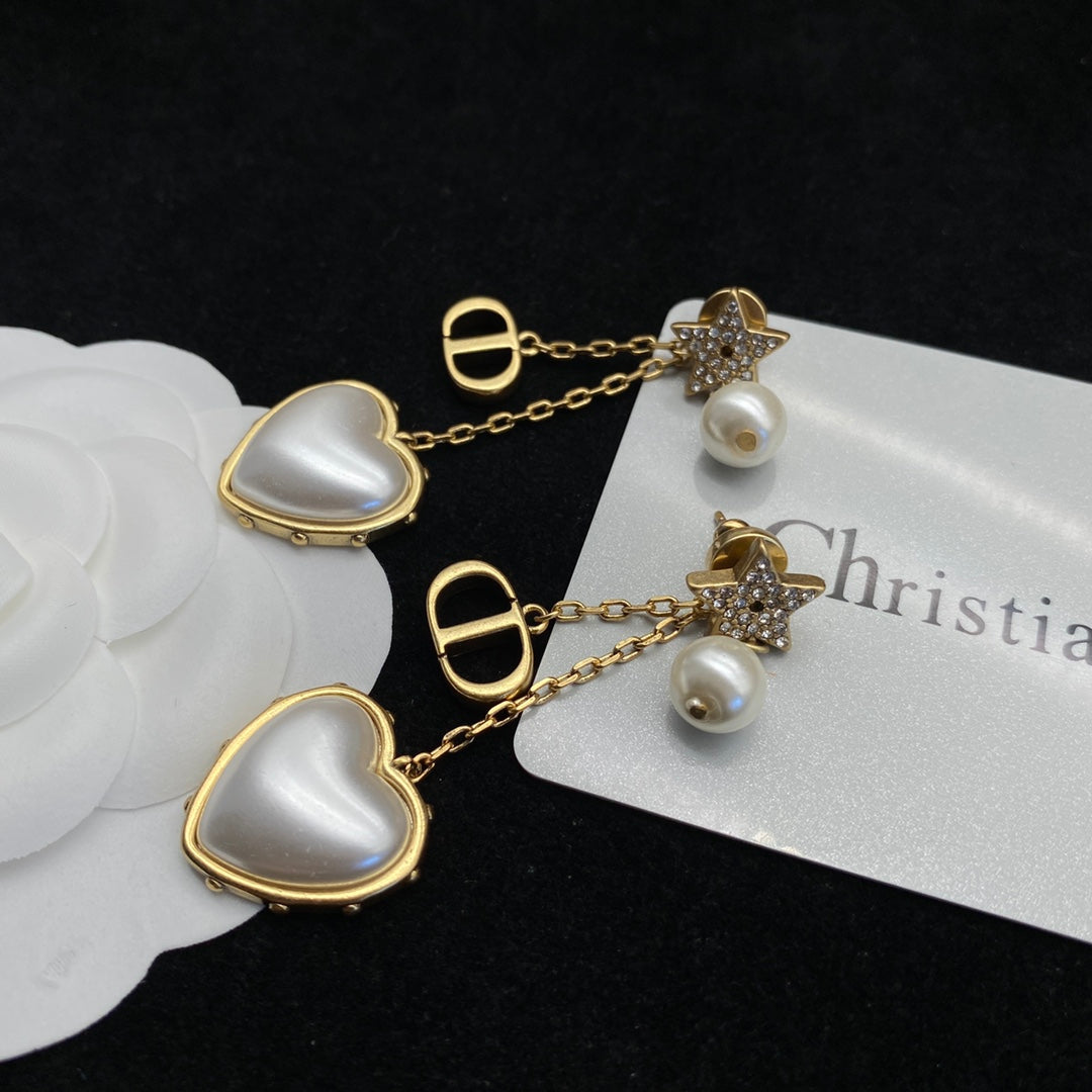 Luxury Heart Pearl Earrings